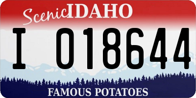 ID license plate I018644