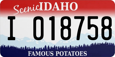 ID license plate I018758
