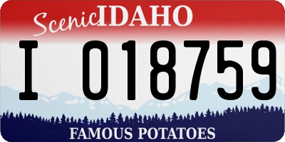 ID license plate I018759