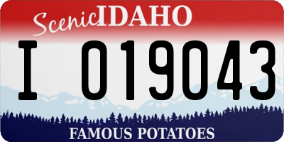 ID license plate I019043