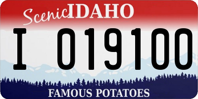 ID license plate I019100