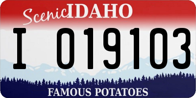 ID license plate I019103