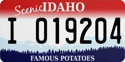 ID license plate I019204