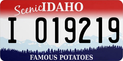 ID license plate I019219
