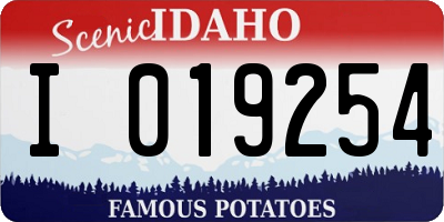 ID license plate I019254