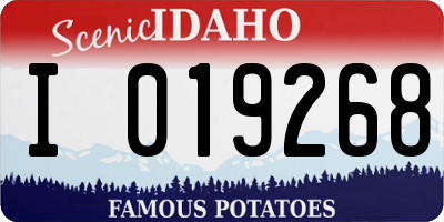 ID license plate I019268