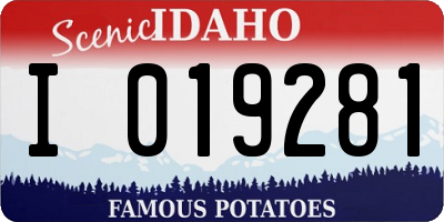 ID license plate I019281