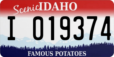 ID license plate I019374