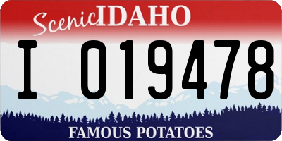 ID license plate I019478