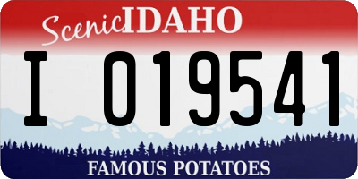 ID license plate I019541