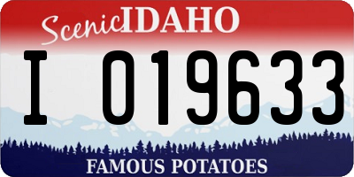 ID license plate I019633