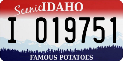 ID license plate I019751