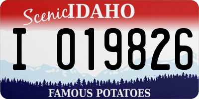 ID license plate I019826