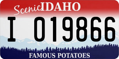 ID license plate I019866