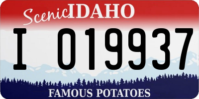 ID license plate I019937