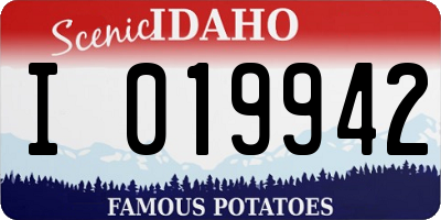 ID license plate I019942