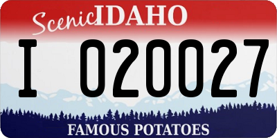 ID license plate I020027