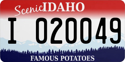 ID license plate I020049