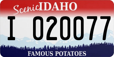 ID license plate I020077