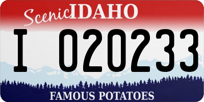 ID license plate I020233