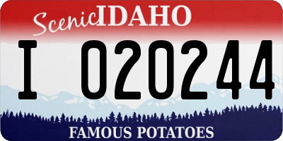 ID license plate I020244