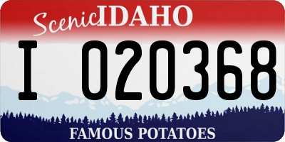 ID license plate I020368