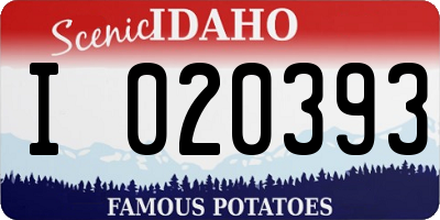 ID license plate I020393