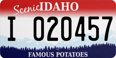 ID license plate I020457