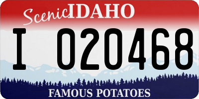 ID license plate I020468