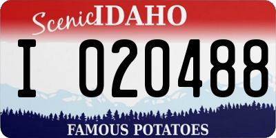 ID license plate I020488