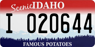 ID license plate I020644