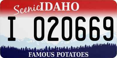 ID license plate I020669