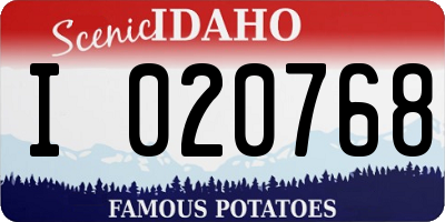 ID license plate I020768