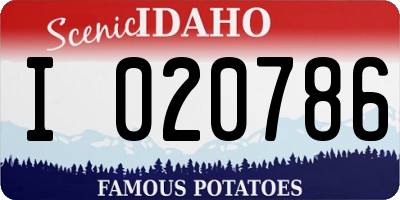 ID license plate I020786