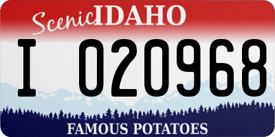 ID license plate I020968
