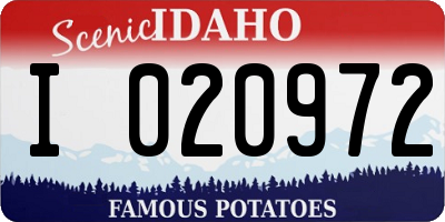 ID license plate I020972