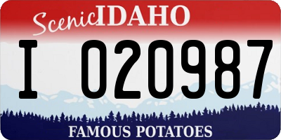 ID license plate I020987