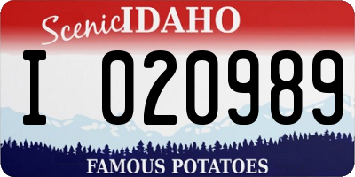 ID license plate I020989