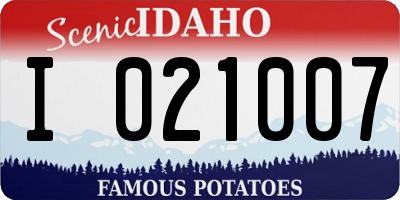 ID license plate I021007