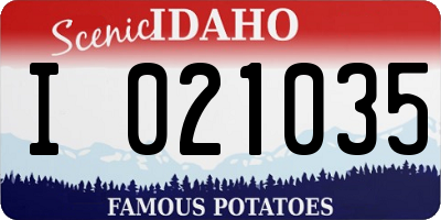 ID license plate I021035