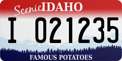 ID license plate I021235
