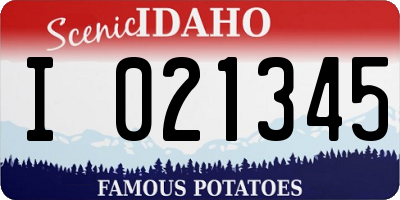 ID license plate I021345