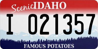 ID license plate I021357