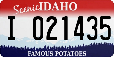 ID license plate I021435