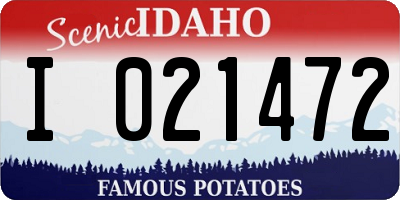 ID license plate I021472