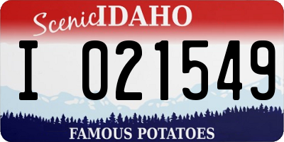 ID license plate I021549