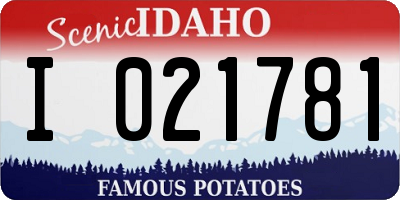ID license plate I021781