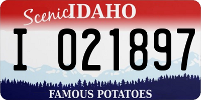 ID license plate I021897