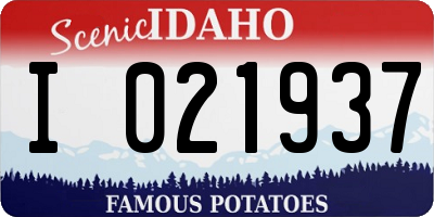 ID license plate I021937