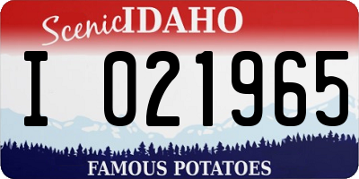ID license plate I021965